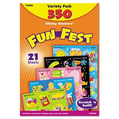 Trend Fun Fest Stinky Stickers Variety Pack, Multicolor, 350 / Pack (Quantity)