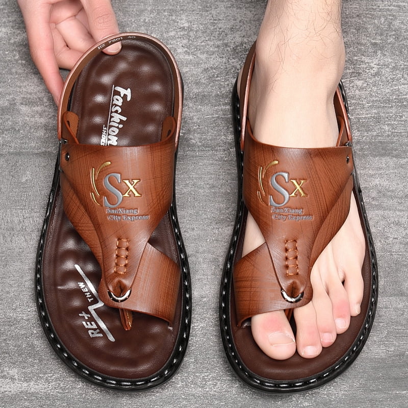 Fashion Galaxy Men's Summer Sandals Slippers Flat Beach Casual Flip Flops Shoes 