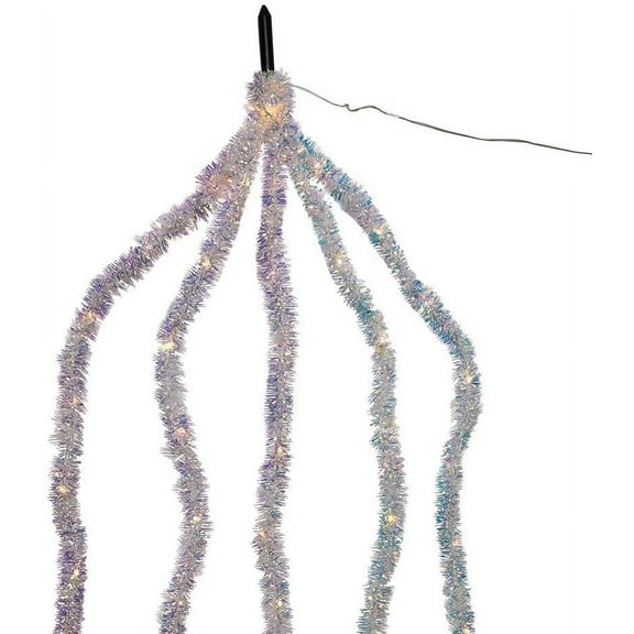 Kurt S. Adler 6.5-Foot Warm White Iridescent Tinsel Cascade Light Set