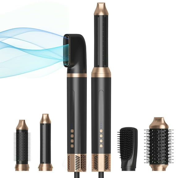 6-in-1 Professional Hair Styler & Dryer Kit for Salon Blowouts, High-Velocity Airflow System with Interchangeable Heads for Curling, Smoothing, and Volumizing All Hair Types