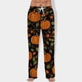 thumbnail image 2 of WTOBBY Men's Halloween Print Drawstring Casual Pajama Pants for Lounge Wear, Comfortable Sleepwear with Elastic Waist, Spooky Design Ideal for Home and Relaxation,Orange 2XL, 2 of 6