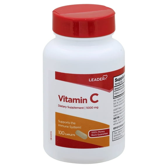 Leader Vitamin C Dietary Supplement, 1000 mg, 100 Ct  Immune Support