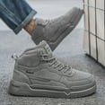 thumbnail image 5 of Men'S High-Top Fashion Sneakers - Casual Sports Street Style, Solid Color with Graphic Detail, EVA Sole, Round Toe - For Men - Suitable for Daily All-Season Lace-Up Running Shoes, PU & Fabric Upper,, 5 of 9