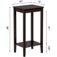 thumbnail image 2 of REKHH  2-Tier Tall End Table with Storage Shelf and Solid Wood Legs, Sofa Side Table Telephone Table for Living Room/Couch/Hallway/Small Spaces, D12xW15xH29 Inches, Dark Coffee, 2 of 6