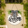 thumbnail image 3 of Wooden Welcome Sign Round Garden Hanging Plaque With Greenery Design 30cm(12") Front Door Home Wall Hanging For Porch Patio & Indoor Use, 3 of 3