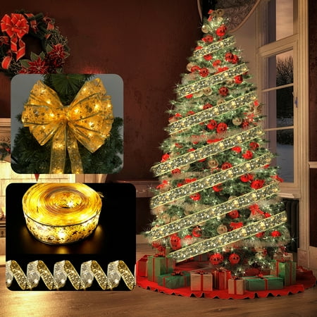 

Xtmas Tree Pendant Fairy Lights Strings Flexible 13.3ft Mesh Print 40 LED 2pcs For Party Weddings