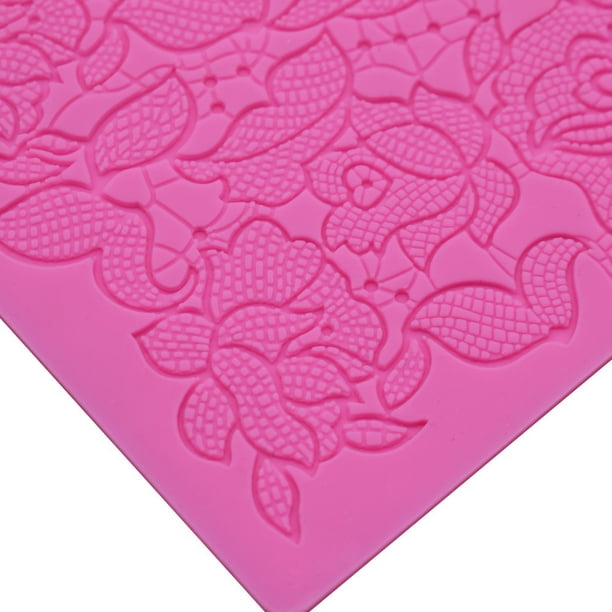 Molde de silicona con estampado de flores rosas, molde de prensa para pasteles, tapete de encaje de silicona, molde de decoración de Fondant, molde de estampado DIY