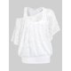 thumbnail image 1 of Top Sin Mangas Encaje Cuello Inclinado Tamaño Plus Rosegal Blusas Tallas Grandes, 1 of 4