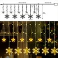 thumbnail image 4 of Qoosea Curtain String Lights, 126 LED Snowflake Star Waterproof Curtain Fairy Lights, Battery Operated Christmas Decorations for Window Wall Bedroom, 4 of 7