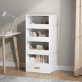 thumbnail image 3 of 4-Tier Freestanding Bookshelf with 3 Sliding Drawers and 1 Bottom Drawer    RR, 3 of 10