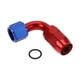 thumbnail image 1 of Adaptador de manguera reductor de flare para hombre Unique Bargains TF-1001-AN10 90° Conector de línea de combustible de aluminio rojo, azul, 1 of 6