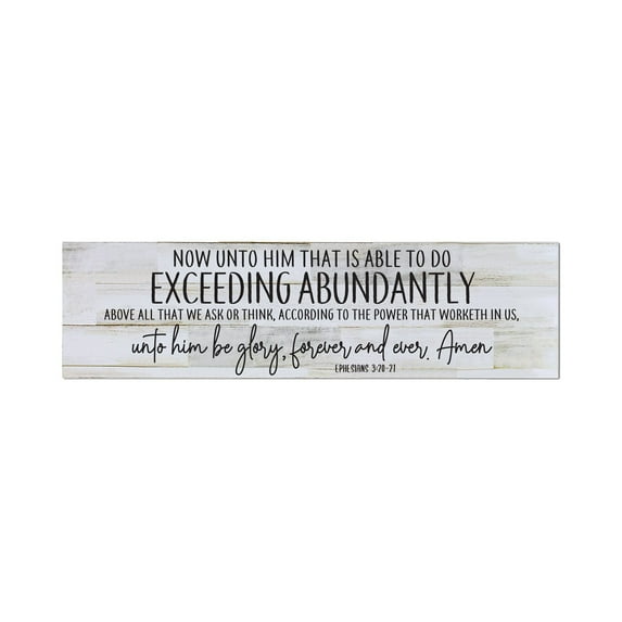 LifeSong Milestones Inspirational Modern Wooden Wall Hanging Family Plaque 22.5x6 - Now Unto Him