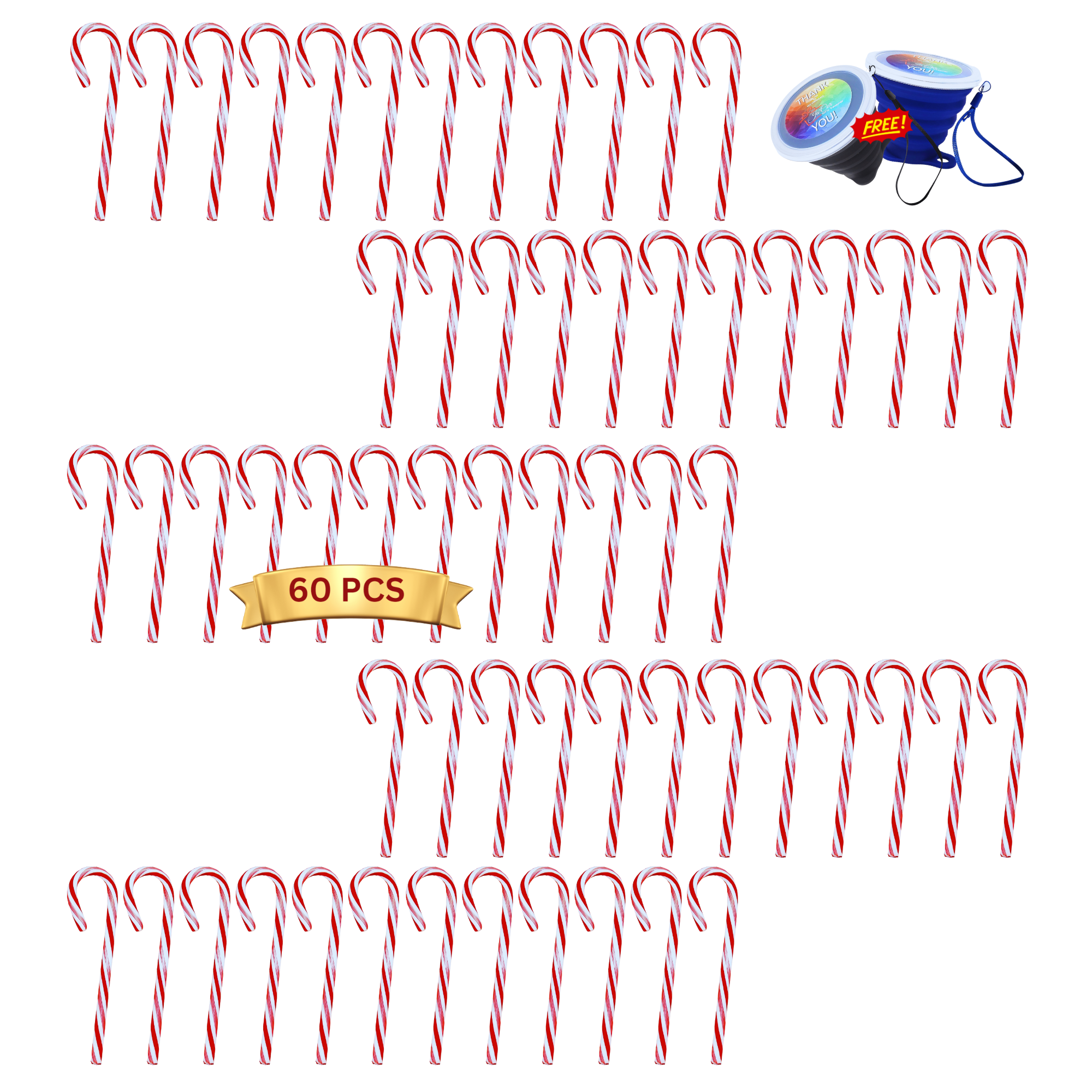 Classic Red and White Peppermint Candy Canes, Gluten Free Individually