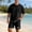 New-Black, variant on PNTUTB Men's Two-Piece Set Solid-Color Crew-Neck Short-Sleeve T-Shirt with Pockets and Drawstring Shorts Casual Minimalist Loose Comfortable Stylish Set