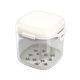 thumbnail image 1 of Estuche limpiador de dentaduras con tapa y colador, vaso para dentaduras postizas, regalo para personas mayores. Blanco, 1 of 9