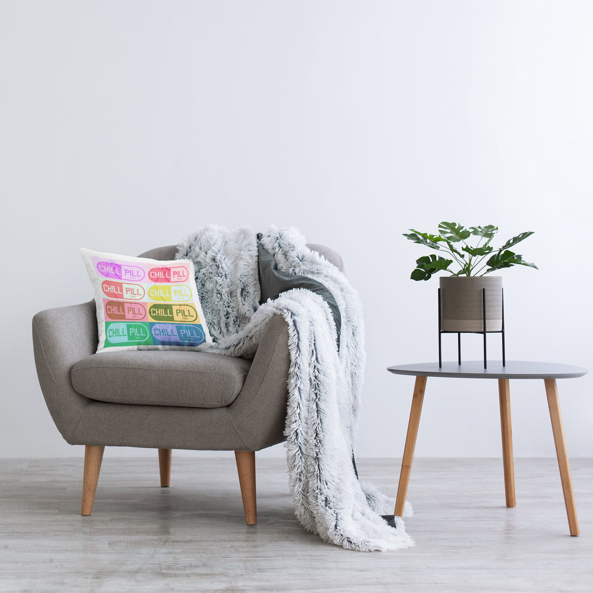 Stupell Industries Chill Pill Varied Pop Style Blocked Pattern Design by Daphne Polselli Throw Pillow
