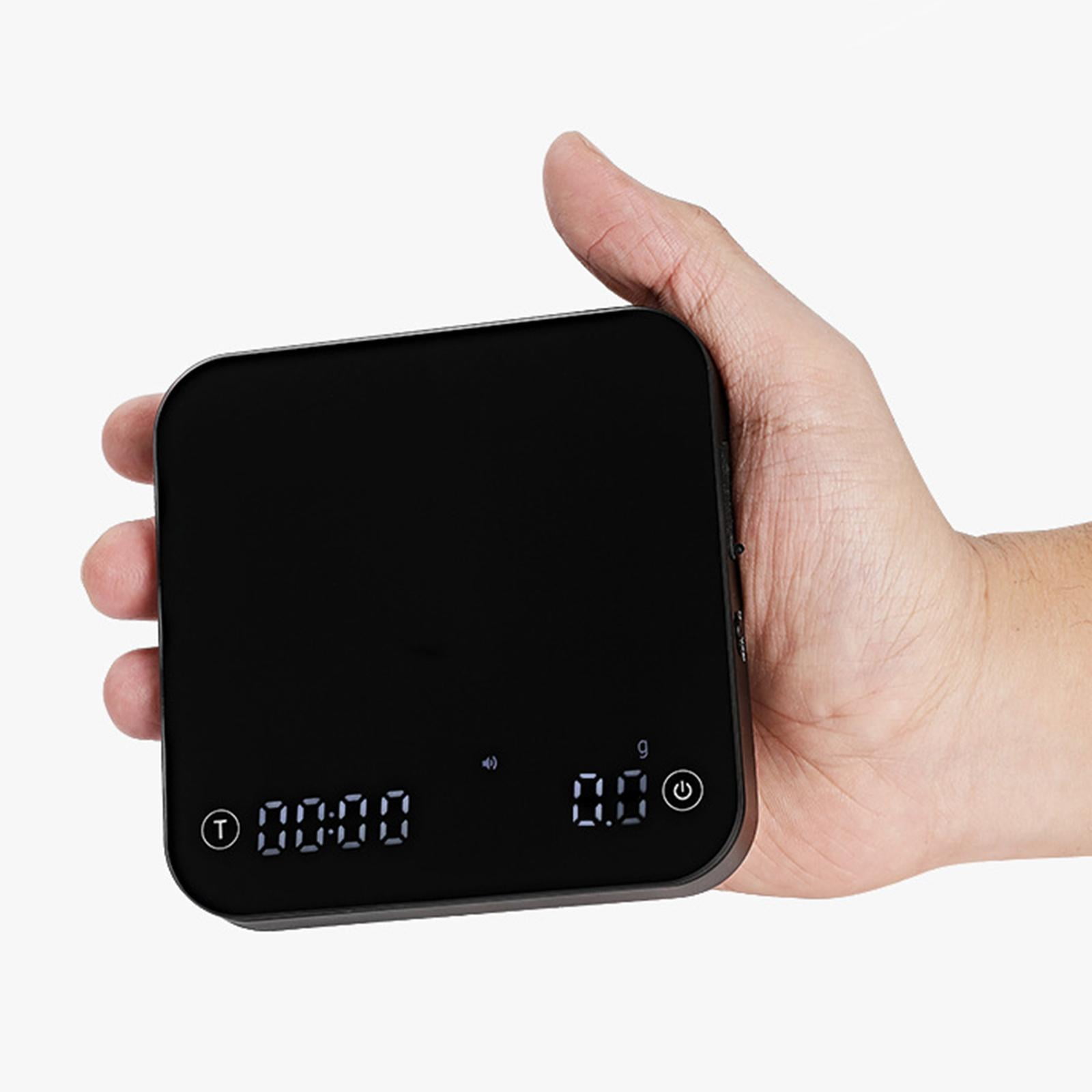 Fiocias Coffee Digital Scale with Timer Precision Professional Rechargeable Kitchen Food Black