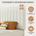 thumbnail image 5 of Amolife Full Bed Frame with Adjustable Velvet-Wrapped Headboard and 4 Storage Drawers, No Box Spring Required, White, 5 of 10