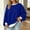Blue, variant on NominalSnug Womens Oversized Sweatshirts Crewneck Long Sleeve Pullover 2026 Cute Color Block Casual Fleece Tops