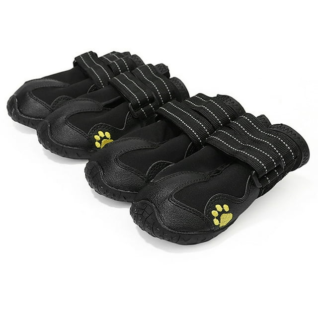 Dog Shoes Boots Waterproof Shoes for Dogs with Reflective Strap Rugged -Slip Sole Pet Paw Protectors 4 PCS