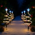 thumbnail image 4 of Lunxisen 3 Pcs Solar Christmas Tree Outdoor Prelit LED Light with Warm White Lights, Light up Xmas Pathway Markers Indoor Holiday Christmas Decoration Lamp, 4 of 9