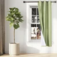 thumbnail image 2 of Gorgeous Home Linen Set of 2 Panels Noa Blackout Thermal Lined Window Curtain Drapes With Grommets For Bedroom Sage Color 63" length, 2 of 5