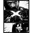 thumbnail image 2 of Men's Star Wars: Obi-Wan Kenobi Darth Vader vs Kenobi Grayscale Battle Panels Graphic Tee Black X Large, 2 of 5