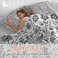 thumbnail image 4 of 3 Piece Black Grey Boho Duvet Cover Set Queen Size,Microfiber Comforter/Quilt Cover with Corner Ties and 2 Pillowcases,Ethnic Tribal Floral Abstract Art Aesthetics Soft Bedding with Zipper Closure, 4 of 8