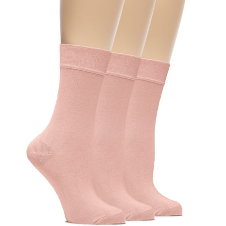 

HUGH UGOLI Womens Soft Bamboo Dress Socks for Business 3 Pairs Black/Grey/N Blue Shoe Size: 6-9