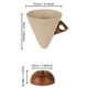 thumbnail image 5 of Tazas de Helado Taza de Cerámica Cónica 180Ml con Base de Madera, Tazas de Café de Cerámica, Grado Alimentario, Aislamiento Térmico para Derramar, Uso Casero Elegante, 5 of 6