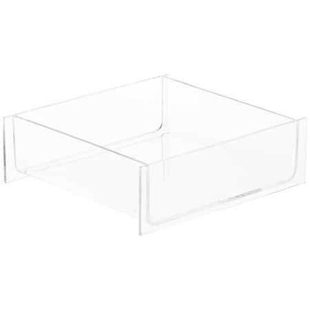 

Plymor Clear Acrylic Square Open Top Merchandise Display Tray 6 W x 6 D x 2 H (3 Pack)