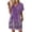 Dark Purple, variant on Women's Floral Print V-Neck Short Sleeve Casual Pullover Dress with Pocket, Summer Dress Comfortable Loose Fit, Fashionable Ladies Clothing,Light Blue,L