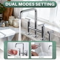 thumbnail image 6 of WOWOW Brass Double Handle Bridge Kitchen Faucet, Deck Mount Kitchen Sink Faucet with Side Sprayer, 6 of 9