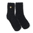 thumbnail image 4 of Baqcunre Womens Fuzzy Warm Slipper Socks Heart Print Cotton Socks Super Soft Microfiber Cozy Sleeping Socks, 1 Pair of Socks Black One Size, 4 of 4