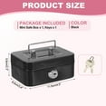 thumbnail image 2 of Small Cash Box, Mini Safe Box Money Locker  Money Saving Boxes with Keys for Cash Watches Jewelry Personal Items, Black, 2 of 6
