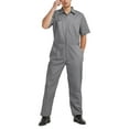 Toptie Men's ShortSleeve Work Coverall Lightweight with Elastic Waist