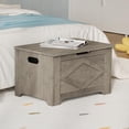 thumbnail image 3 of GarveeHome 23.6" Storage Chest, Wooden Storage Bench with Safety Hinge, Easy Assembly, Large Toy Chest for Entryway, Living Room, Bedroom, 3 of 6