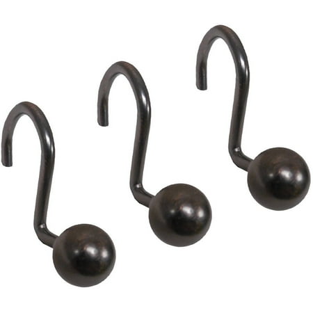Excell Ball Shower Curtain Hooks 12 Piece Hook Set Oil Rubbed Excell Ball Shower Curtain Hooks 12 Piece Hook Set Oil Rubbed