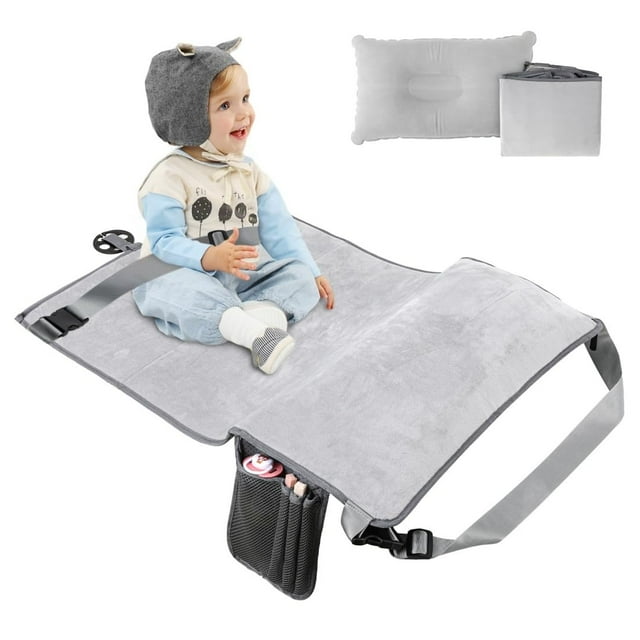 Cama extensible Wsoaam Kids de viaje para niños pequeños, color gris mar