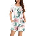 thumbnail image 2 of Viikei Summer Ladies Nightwear Clearance,Women Casual Round Neck Short Sleeve Blouse Fashion Pants Pajamas Suit Multicolor XL, 2 of 6