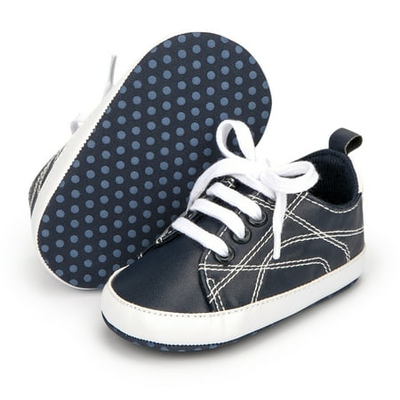 

Baby Boys Casual High Top Sneakers Stitching Plaid Lace-up Non-slip Toddler Shoes For Walking