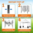 thumbnail image 2 of SereneLife 10x10 Commercial Instant Shelter Foldable/Collapsible Sunshade Canopy Pop Up Tent White, 2 of 9