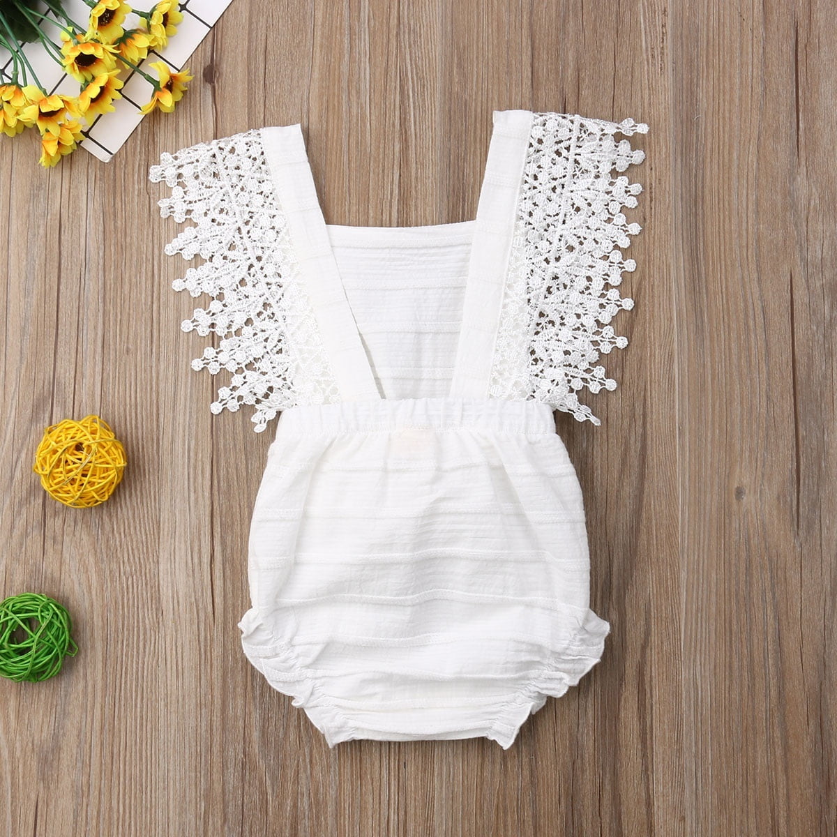 US Baby Girl Infant Lace Bowknot Romper Bodysuit Jumpsuit Outfits Sunsuit Summer