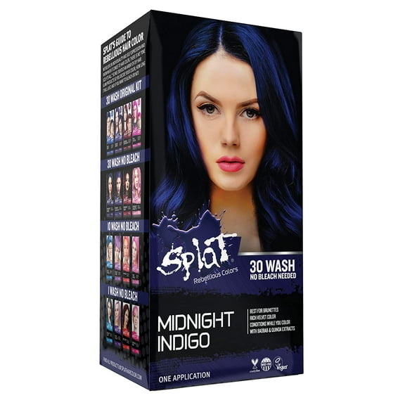 Splat Midnight Indigo Hair Dye, Semi-Permanent Hair Color "MANGO SIX B&M"