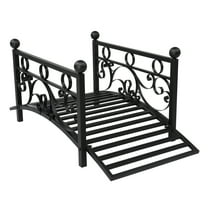 UBesGoo 40-Inch Metal Garden Bridge Yard Arch Path Bridge Ourdoor Decorative Black Iron Foot Bridge