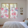 thumbnail image 3 of Pink Watercolor Floral Tier Curtains 54 Inch Length, Spring Flower Abstract Art Cafe Short Curtains for Bathroom Over Sink, Small Kitchen Curtain Light Filtering Tiered Drapes 2 Panels 27.5"Wx54"L, 3 of 8