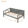 thumbnail image 5 of Solid Wood Daybed, Platform Twin Size Daybed Frame with Sturdy Slats Support and Headboard, Space Saving Twin Sofa Bed for Bedroom Living Room, No Box Spring Needed, for Kids Teens Adults, Gray, D1432, 5 of 10