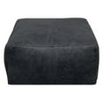 thumbnail image 6 of Java Pouf 22" Upholstered in Genuine Leather in Antique Black Contrast Stitching, 6 of 6
