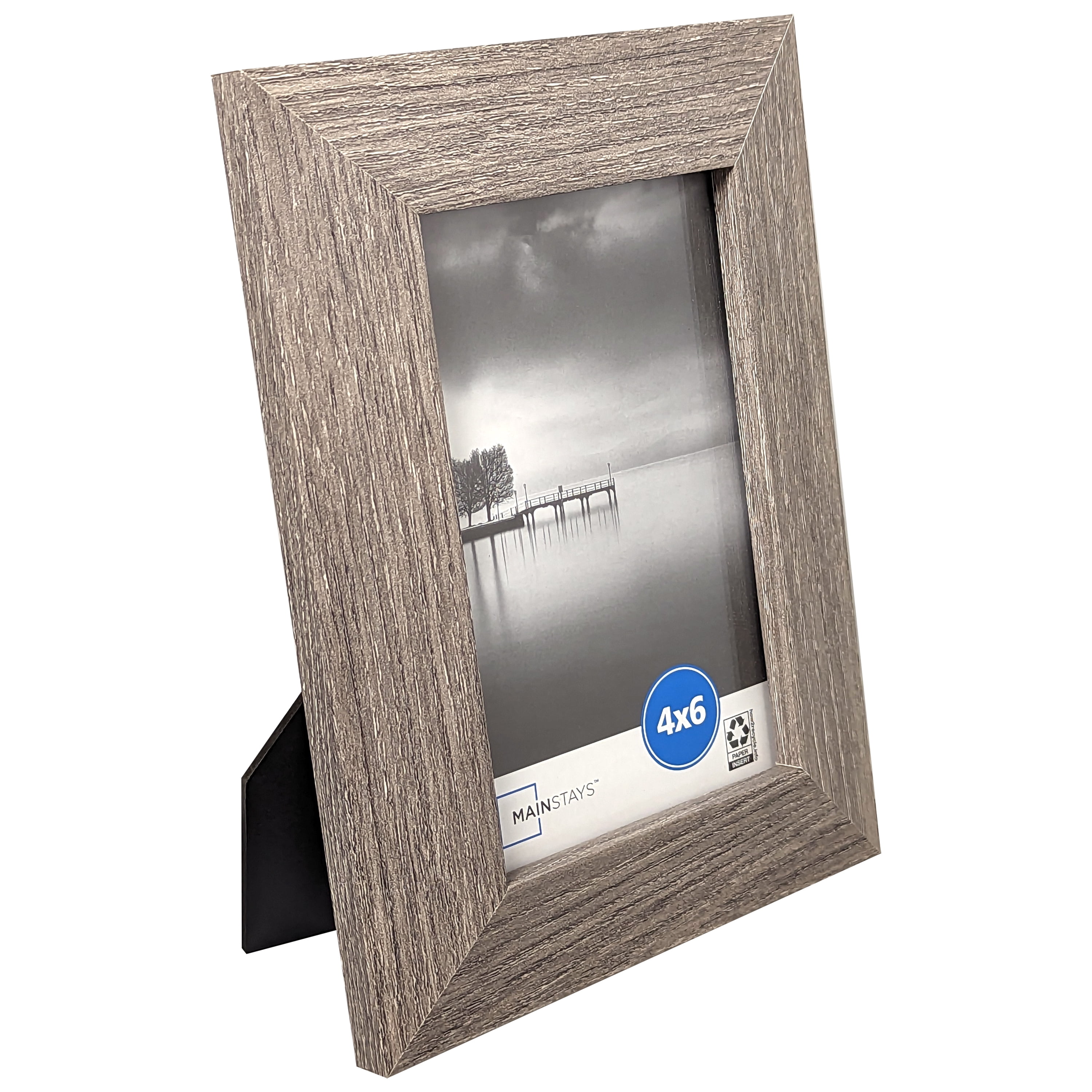 (2 pack) Mainstays 4x6 Wide Beveled Tabletop Picture Frame, Rustic Gray