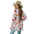 thumbnail image 3 of SCRAWLGOD Maple Leaf Open Front Cardigan for Women Long Lounge Cardigans for Women Clubs Long Sleeve Ladies Cardigan Sweaters with Pockets for Thanksgiving Fall Size 2XL, 3 of 7